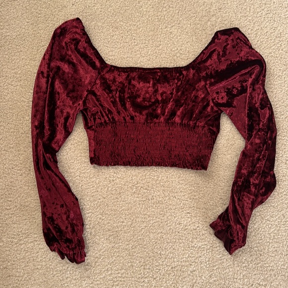 Altar’d State Velvet Crop Top SZ S - Picture 3 of 3